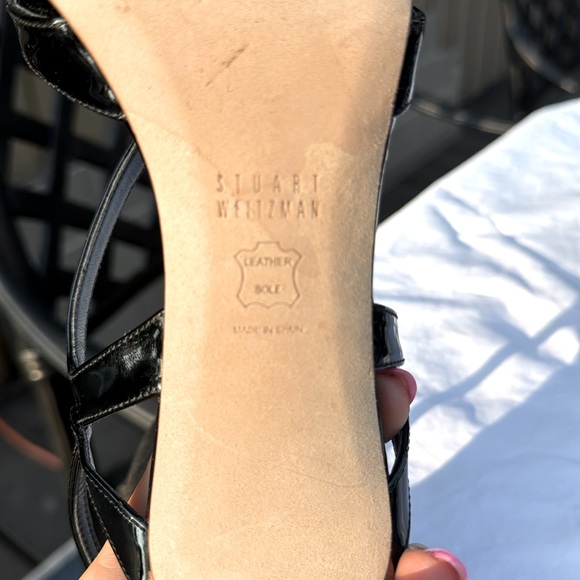 Stuart Weitzman, Operetta, black patent leather sandals size 9M. - Picture 8 of 8